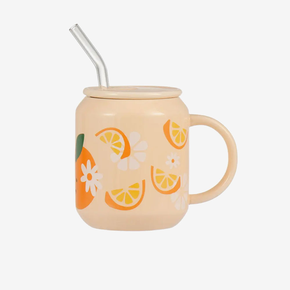 Valcla Portable Glass Kettle Straw Cup Mug Pink