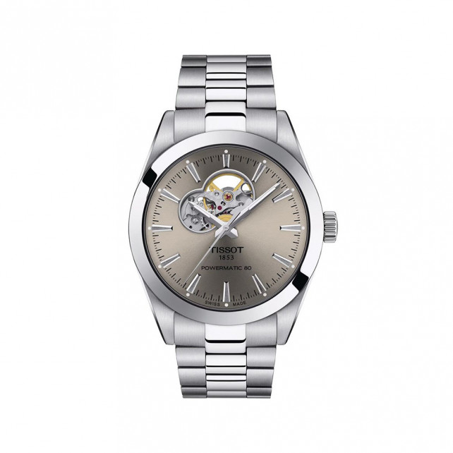 Tissot Gentleman Powermatic 80 Watch Steel Case Rhodium